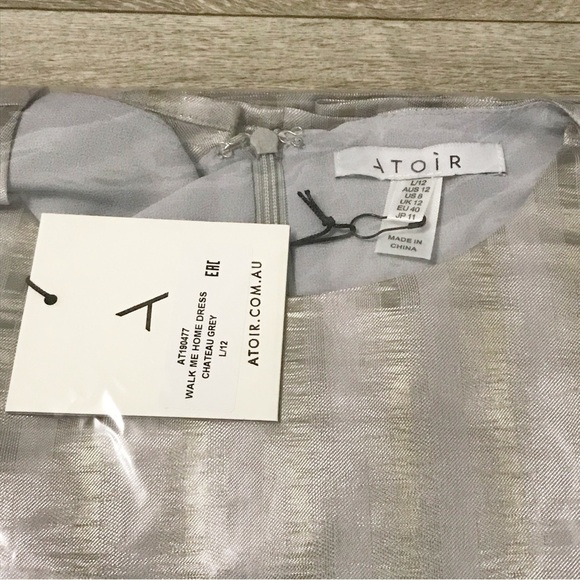 REVOLVE ATOIR Walk Me Home Cocktail Mini Dress Metallic Silver US 12 NIB - Picture 5 of 9